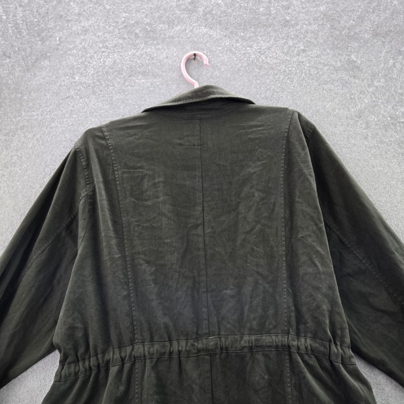 Torrid Women Jacket 4 Green Twill Drapey Open Front Draker Trench Coat - Picture 7 of 9